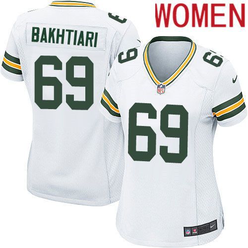 Women Green Bay Packers #69 David Bakhtiari White Nike Game NFL Jersey